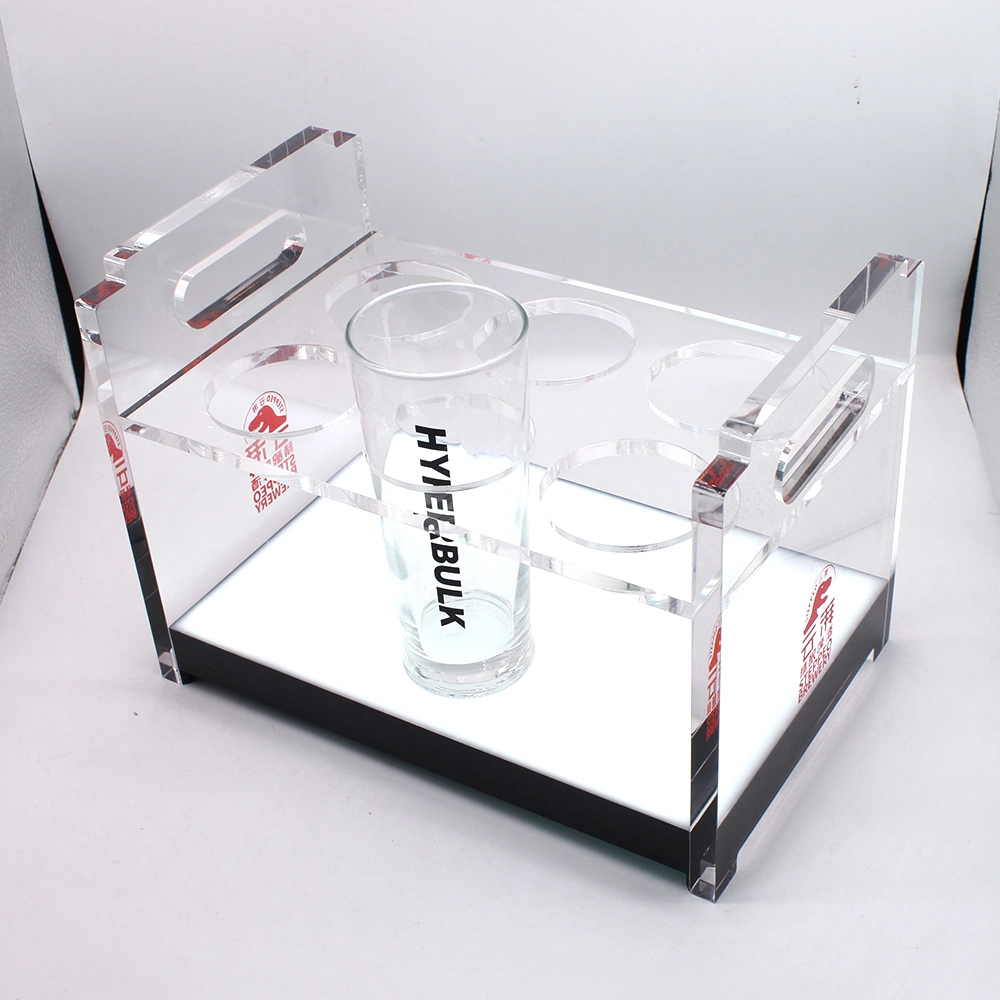 High Quality Double Transparent Acrylic Cup Holder Wine Display Holder for Bars