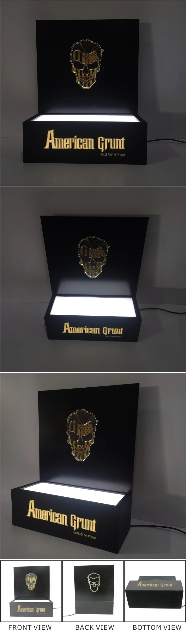 Custom Acrylic Engraving Lighting LED Bottle Presenter for Display