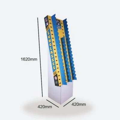 Exibição de óculos dobráveis ​​de papelão PDQ/exibição de óculos de sol/exibição de contador de papelão ondulado